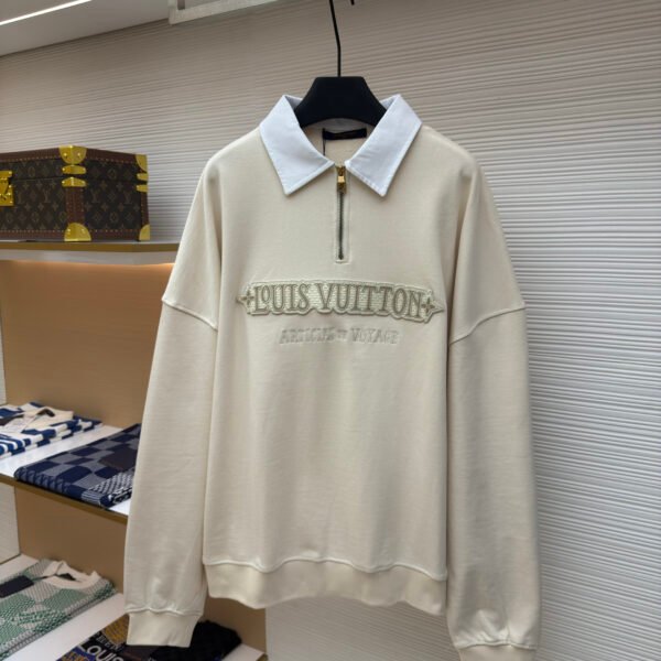 Louis Vuitton monogram embroidered zip-up sweatshirt