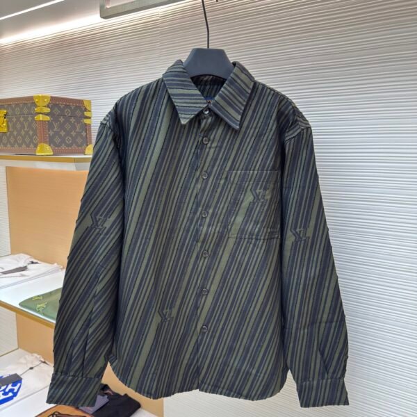 Louis Vuitton diagonal striped lettering shirt