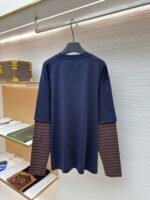 MiuMiu brown striped fake two-piece long-sleeved - Image 2