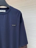 MiuMiu brown striped fake two-piece long-sleeved - Image 5