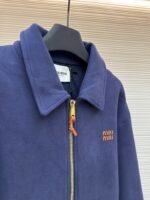 MiuMiu small leather logo embroidered zipper jacket - Image 15