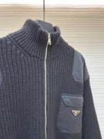 Prada triangle logo knitted sweater coat - Image 14