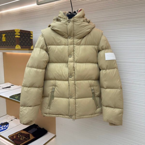 Burberry hooded down jacket with detachable sleeves