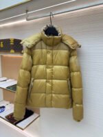 Burberry paneled sleeve hooded down jacket