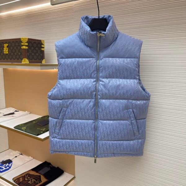 Dior oblique pattern monogram stand collar vest