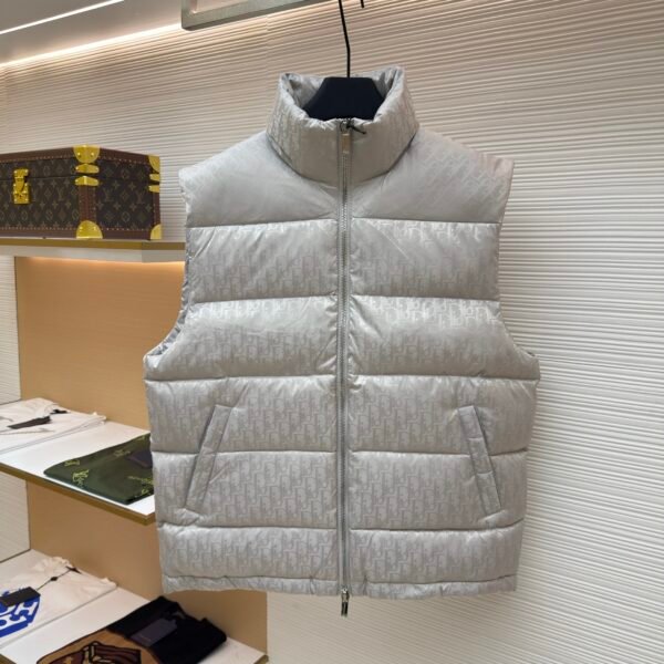 Dior oblique pattern monogram stand collar vest