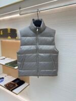 Dior oblique pattern monogram stand collar vest
