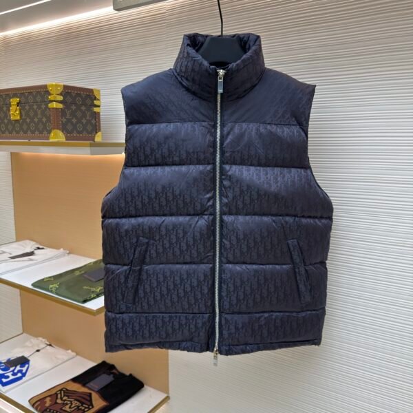 Dior oblique pattern monogram stand collar vest