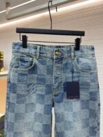 Louis Vuitton wide-leg checkerboard denim trousers - Image 3