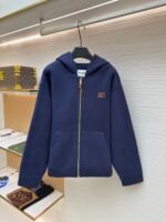 MiuMiu logo knitted zip-up hoodie