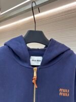 MiuMiu logo knitted zip-up hoodie - Image 3