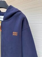 MiuMiu logo knitted zip-up hoodie - Image 5