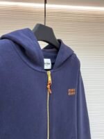 MiuMiu logo knitted zip-up hoodie - Image 14