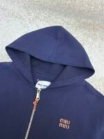 MiuMiu logo knitted zip-up hoodie - Image 12