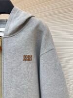 MiuMiu logo knitted zip-up hoodie - Image 5
