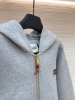 MiuMiu logo knitted zip-up hoodie - Image 7
