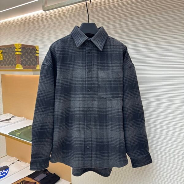 Balenciaga vinyl lettering flannel shirt