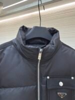 Prada Re-Nylon Stand Collar Cropped Jacket - Image 3