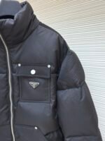 Prada Re-Nylon Stand Collar Cropped Jacket - Image 5