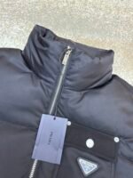 Prada Re-Nylon Stand Collar Cropped Jacket - Image 12