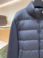 Moncler striped stand collar zipper long-sleeved down jacket - Image 4