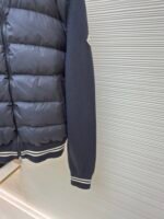 Moncler striped stand collar zipper long-sleeved down jacket - Image 7