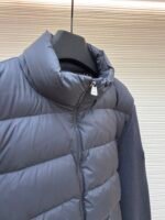 Moncler striped stand collar zipper long-sleeved down jacket - Image 8