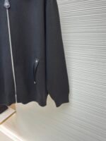 Louis Vuitton Leather and Knitted Wool Zip-Up Cardigan Jacket - Image 7