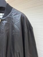 MiuMiu logo leather jacket - Image 11