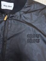 MiuMiu logo leather jacket - Image 15