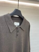 Maison Margiela suede and wool-blend sweater polo shirt - Image 14