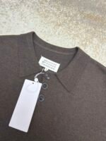 Maison Margiela suede and wool-blend sweater polo shirt - Image 12