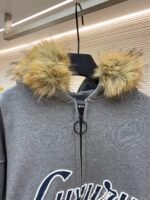 Balenciaga Luxury fur collar zip-up hoodie - Image 3