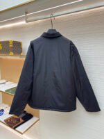 Prada Milano recycled nylon triangle badge lapel cotton coat - Image 2