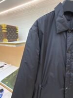 Prada Milano recycled nylon triangle badge lapel cotton coat - Image 3