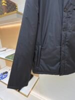 Prada Milano recycled nylon triangle badge lapel cotton coat - Image 5