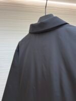 Prada Milano recycled nylon triangle badge lapel cotton coat - Image 15