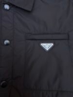 Prada Milano recycled nylon triangle badge lapel cotton coat - Image 9