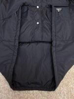 Prada Milano recycled nylon triangle badge lapel cotton coat - Image 8