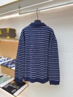 MiuMiu blue and white striped Polo sweatshirt - Image 2
