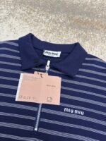 MiuMiu blue and white striped Polo sweatshirt - Image 15