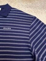 MiuMiu blue and white striped Polo sweatshirt - Image 12
