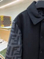 FENDI black lapel woolen bomber jacket - Image 4