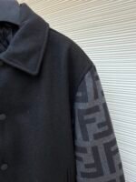 FENDI black lapel woolen bomber jacket - Image 5