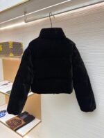 Prada velvet stand collar cropped coat - Image 2