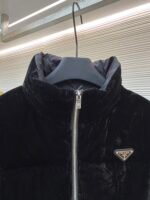 Prada velvet stand collar cropped coat - Image 3