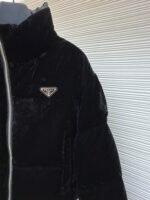 Prada velvet stand collar cropped coat - Image 5