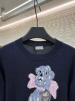 Dior pattern jacquard round neck pullover long sleeve cashmere sweater - Image 3