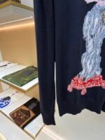 Dior pattern jacquard round neck pullover long sleeve cashmere sweater - Image 6