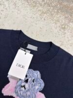 Dior pattern jacquard round neck pullover long sleeve cashmere sweater - Image 14